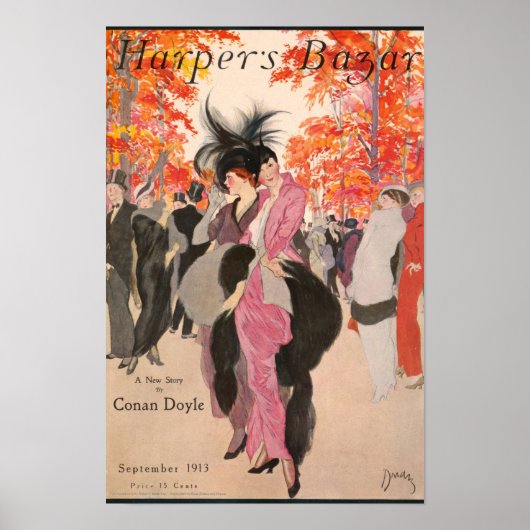 Harper's Bazaar fall fashion 1913 art deco Poster (Voorkant)