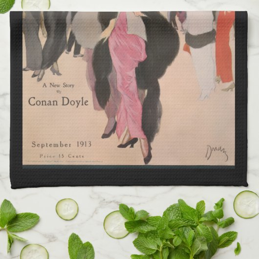 Harper's Bazaar fall fashion 1913 art deco Theedoek (Gevouwen)