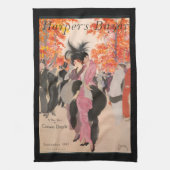 Harper's Bazaar herfstmode 1913 art deco Theedoek (Verticaal)