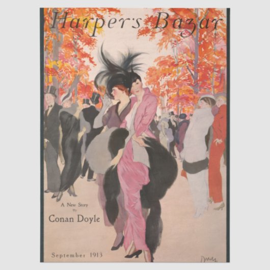 Harper's Bazaar herfstmode 1913 art deco Tissuepapier (Voorkant)
