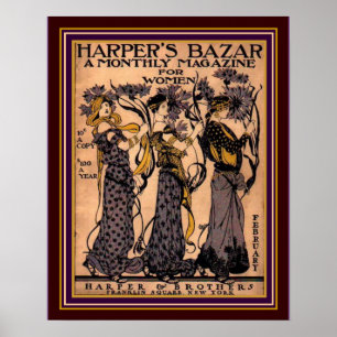 Harpers Bazar Art Deco Hoesje 16 x 20 Poster