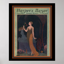 Harpers Bazar-Barbier 1914 Deco Hoesje 16 x 20