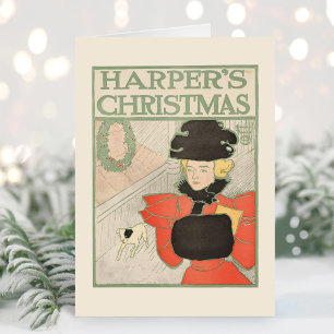 Harper's Christmas 1896 Feestdagen Kaart