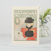 Harper's Christmas 1896 Feestdagenkaart (Staand voorkant)