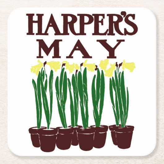 Harper's Edward Penfield Daffodils uit 1899 Kartonnen Onderzetters (Voorkant)