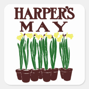 Harper's Edward Penfield Daffodils uit 1899 Vierkante Sticker