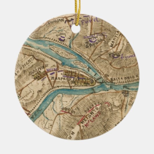  Harpers Ferry Civil War Map (1862) Keramisch Ornament (Voorkant)