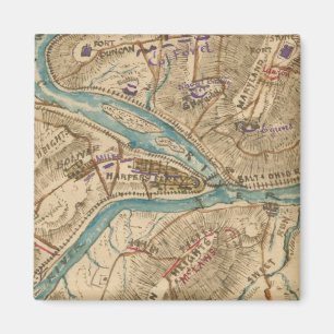  Harpers Ferry Civil War Map (1862) Magneet