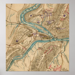  Harpers Ferry Civil War Map (1862) Poster