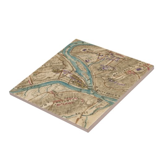  Harpers Ferry Civil War Map (1862) Tegeltje (Zijkant)