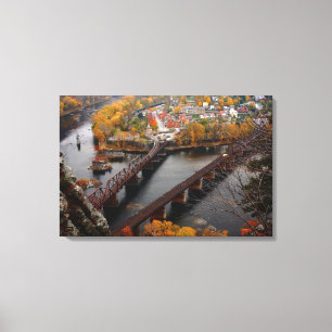 Harpers Ferry in the Fall Canvas Afdruk