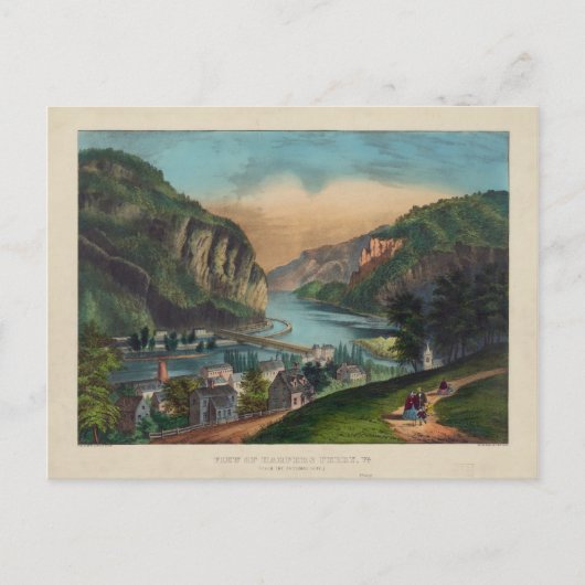 Harpers Ferry Jefferson County West Virginia 1859 Briefkaart (Voorkant)