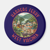 Harpers Ferry West Virginia Distressed Circle Vere Magneet (Voorkant)