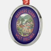 Harpers Ferry West Virginia Distressed Circle Vere Metalen Ornament (Links)