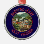 Harpers Ferry West Virginia Distressed Circle Vere Metalen Ornament (Voorkant)