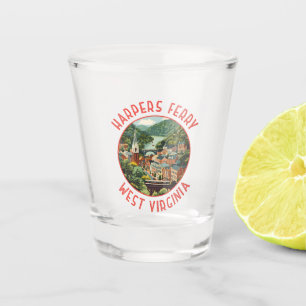 Harpers Ferry West Virginia Distressed Circle Vere Shot Glas