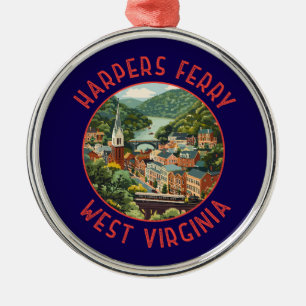 Harpers Ferry West Virginia Noodlijdende Cirkel Metalen Ornament
