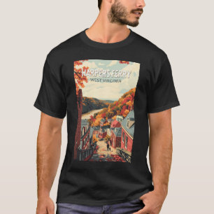 Harpers Ferry West Virginia Reis Kunst Vintage T-shirt