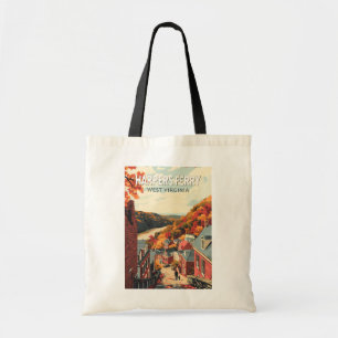 Harpers Ferry West Virginia Reis Kunst Vintage Tote Bag