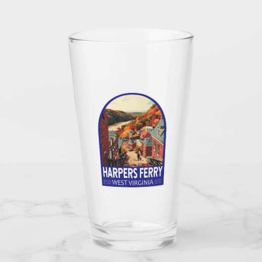 Harpers Ferry West Virginia Travel Art Vintage Glas (Voorkant)