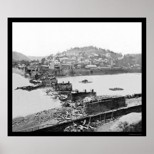 Harpers Ferry, WV Railroad Bridge Ruins 1862 Poster (Voorkant)