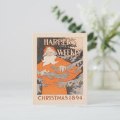  Harper's Weekly Christmas 1894 Briefkaart (Staand voorkant)