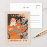 Harper's Weekly Christmas 1894 Briefkaart<br><div class="desc">Harper's Weekly,  Kerstmis 1894 (1894) | Edward Penfield (Amerikaans,  1866 - 1925) Gebruik de ontwerptools om aangepaste tekst toe te voegen of het afbeelding te personaliseren.</div>
