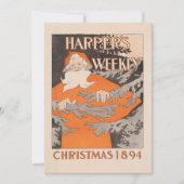  Harper's Weekly Christmas 1894 Feestdagenkaart (Voorkant)