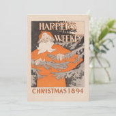  Harper's Weekly Christmas 1894 Feestdagenkaart (Staand voorkant)