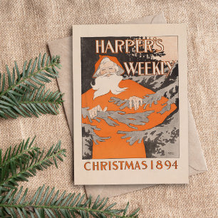 Harper's Weekly Christmas 1894 Feestdagenkaart