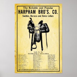 Harpham Brothers Horse Saddle en print