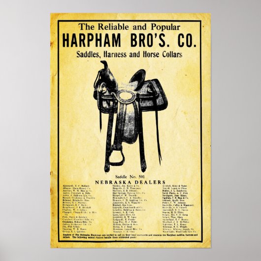 Harpham Brothers Horse Saddle en print (Voorkant)