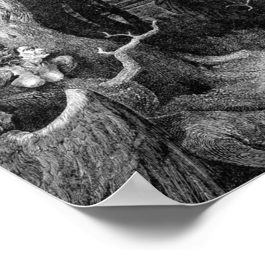 Harpies in het bos van de Suicides Gustave Dore Poster (Hoek)