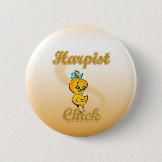 Harpist Chick Ronde Button 5,7 Cm (Voorkant)