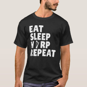Harpist Eat Sleep Harp Herhaal Harp Player T-shirt