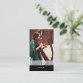 Harpist Harp Muzikant Docent Foto QR Code Visitekaartje (Staand voorkant)