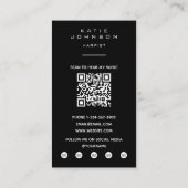 Harpist Harp Muzikant Docent Foto QR Code Visitekaartje (Achterkant)