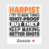 Harpist Ik Probeer Dingen Grappig Te Maken Harp St Sticker (Vel)