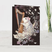 Harpist Rat Greeting Card – Minimal Elegance Kaart (Achterkant)
