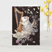 Harpist Rat Greeting Card – Minimal Elegance Kaart (Gele Bloem)