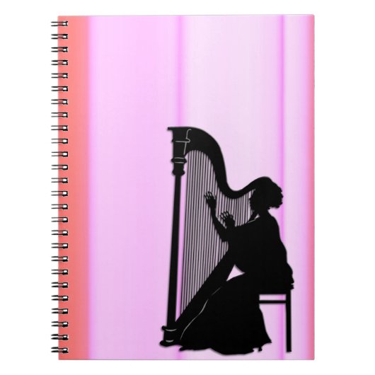 Harpist Roze Gordijn Notitieboek (Voorkant)
