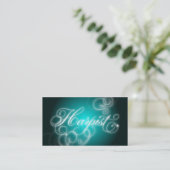 Harpist Visitekaartje Elegant Flourish Glow (Staand voorkant)