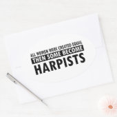Harpisten muziek design ovale sticker (Envelop)