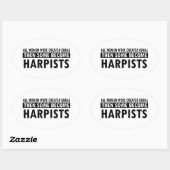Harpisten muziek design ovale sticker (Vel)