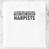 Harpisten muziek design ovale sticker (Tas)