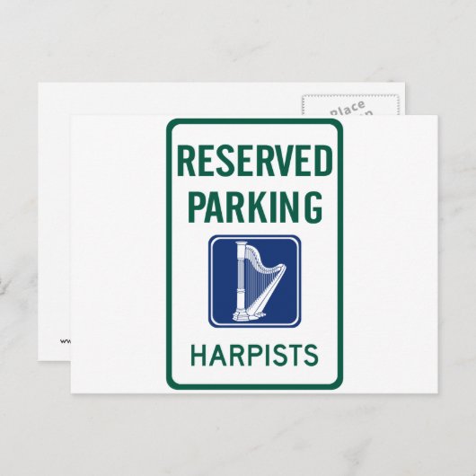 Harpists Parking Briefkaart (Voorkant / Achterkant)