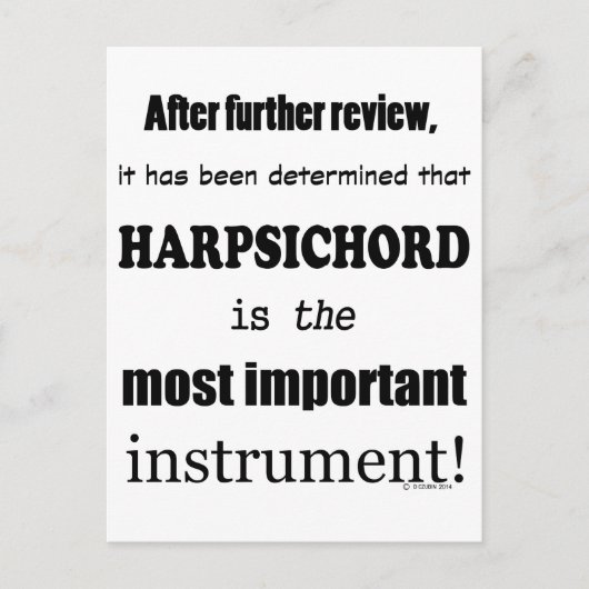 Harpsichord Belangrijkste instrument Briefkaart (Voorkant)