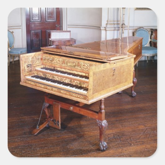 Harpsichord, door Jacob Kirckman, Engels, 1766 Vierkante Sticker (Voorkant)