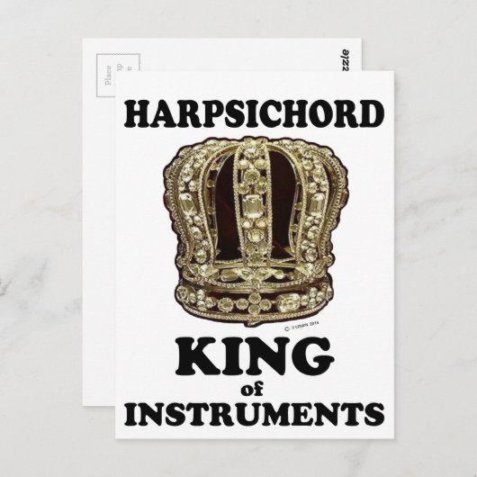 Harpsichord King of Instruments Briefkaart (Voorkant / Achterkant)