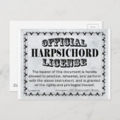 Harpsichord-licentie Briefkaart (Voorkant / Achterkant)